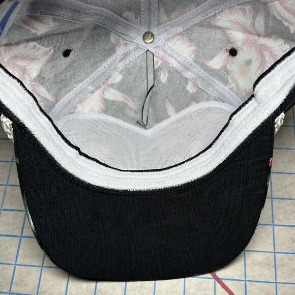 Vintage Hawaiian Print SnapBack Hat Paddy Cap Black 1980’s West Tacoma ABITIBI - Picture 5 of 6